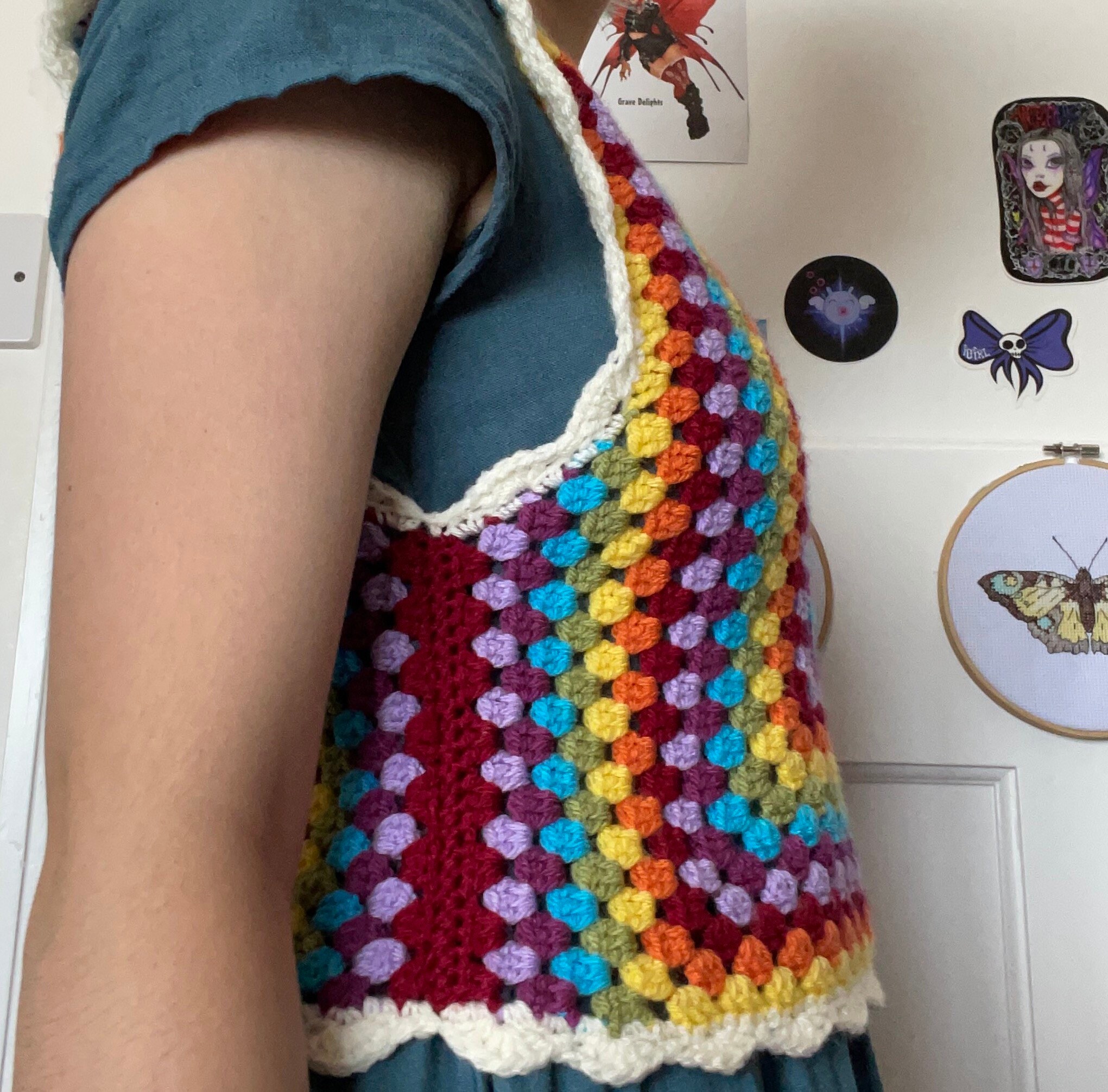 Handmade Crochet Rainbow Sweater Vest Made to Order Etsy UK
