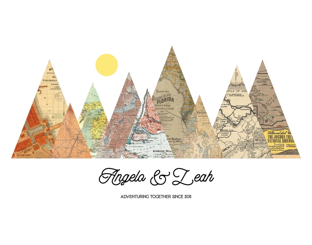 Personalized Adventure Mountain Map - Etsy