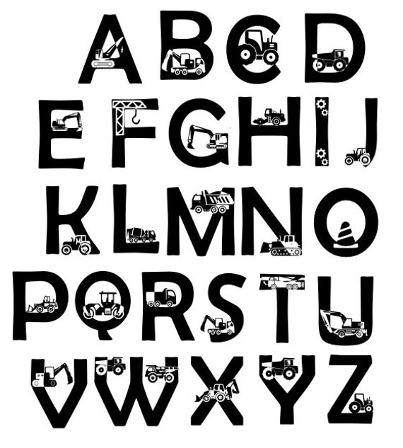 Construction Font Svg Kids Font Svg Svg Cut Files Etsy