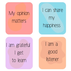 Positive Affirmation Cards For Children - 42 Cards - Digital Download