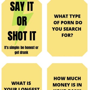 Say it or Shot it: Adults drinking game