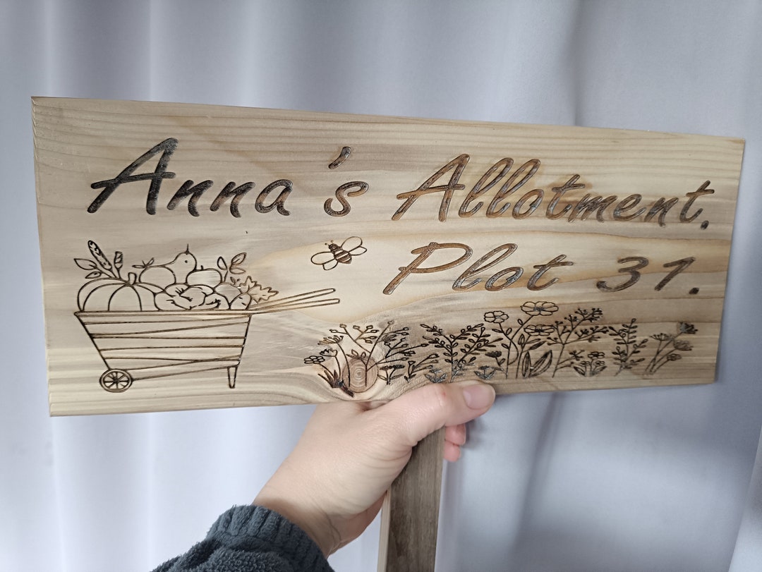 Personalised Wooden Garden Signs Plaque Allotment Shed Street Sign ...