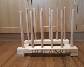Home & Living Storage & Organisation Shoe Storage Personalised welly wellington boot rack hanging stand made from solid oak CNC engraved 