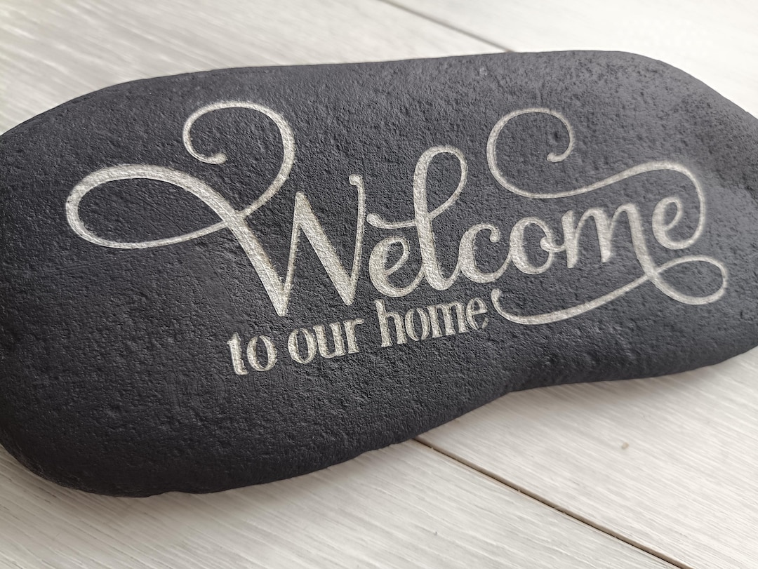 Personalized Garden Stones Engraved With Any Message, Engraved Welcome ...