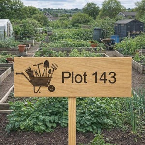 Personalised wooden garden signs plaque allotment shed street sign vegetable patch herb garden fairy garden sign