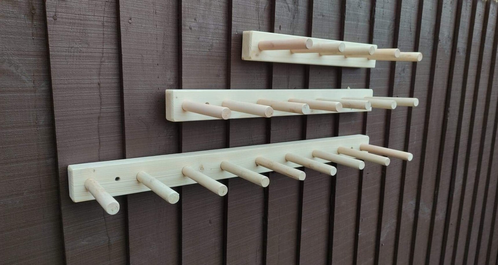 Welly wellington wellies wooden rack boot holder wall mounted Etsy