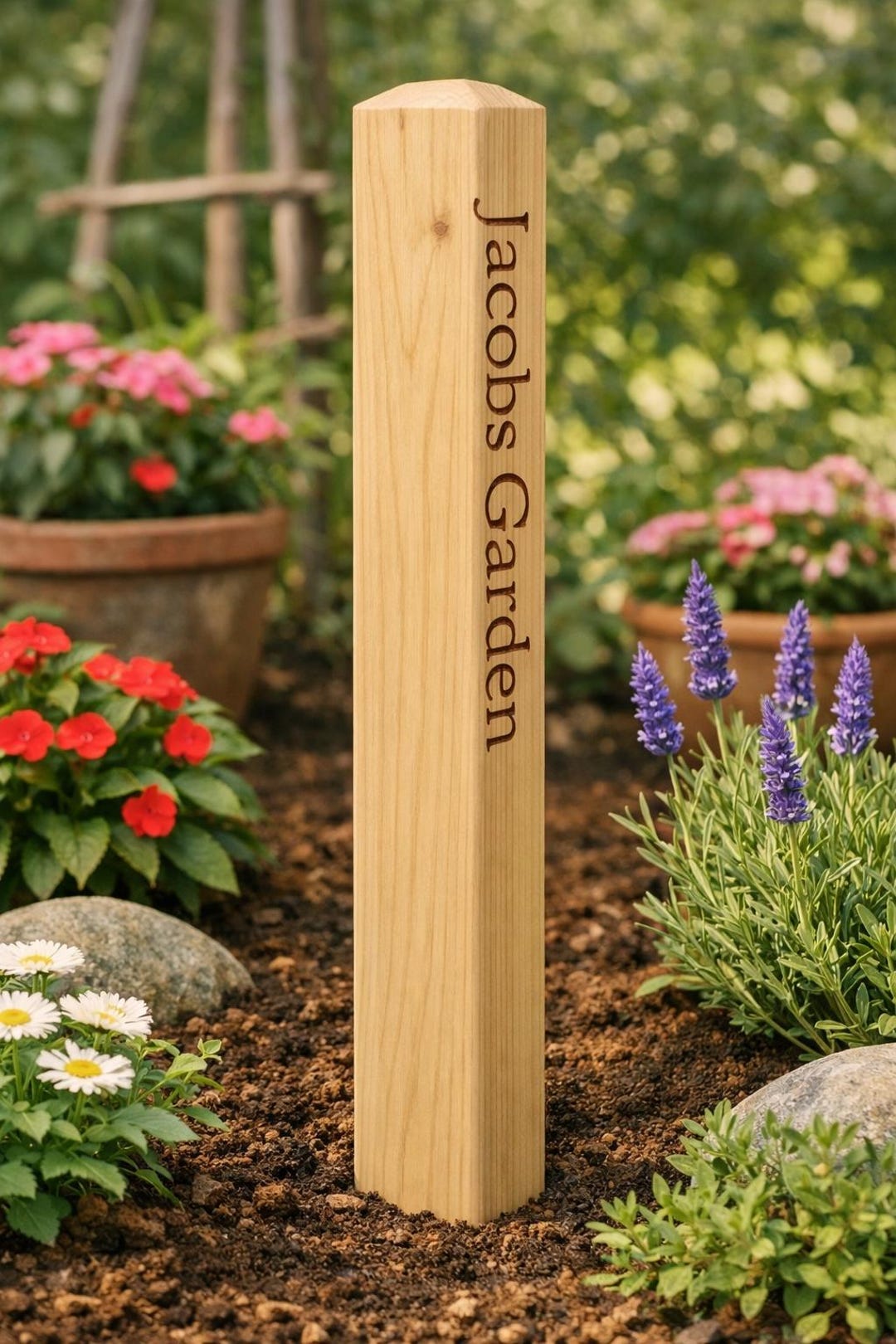 Personalized Wooden Garden Sign Sign Post Engraved Garden Driveway Sign ...