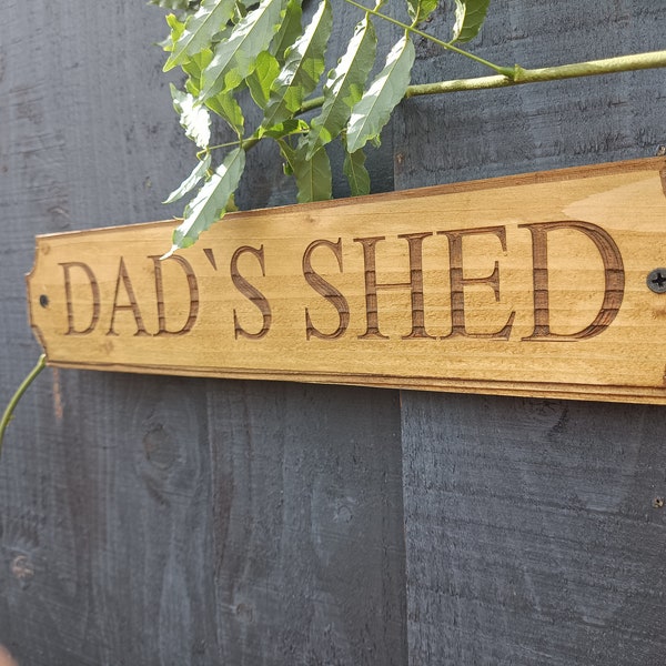 Personalised Wood Sign The Shed, Grandad, Dad’s shed, The Garden Signs mum's garden Wooden Plaque, Man Cave Gift, New Home Gin bar sign