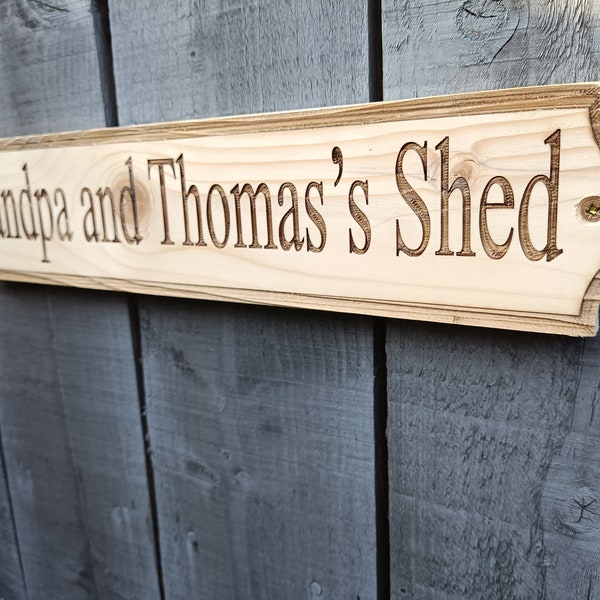Personalised Wood Sign , The Shed, Grandad Dad’s shed, The Garden, Signs, Custom Design , Wooden Plaque, Man Cave, Gift, Him, New Home