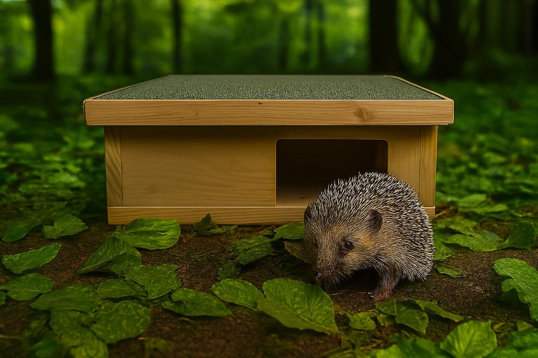 Wooden Hog House Hedgehog Wood Hedge Hog Hibernation Home Shelter FREE ...