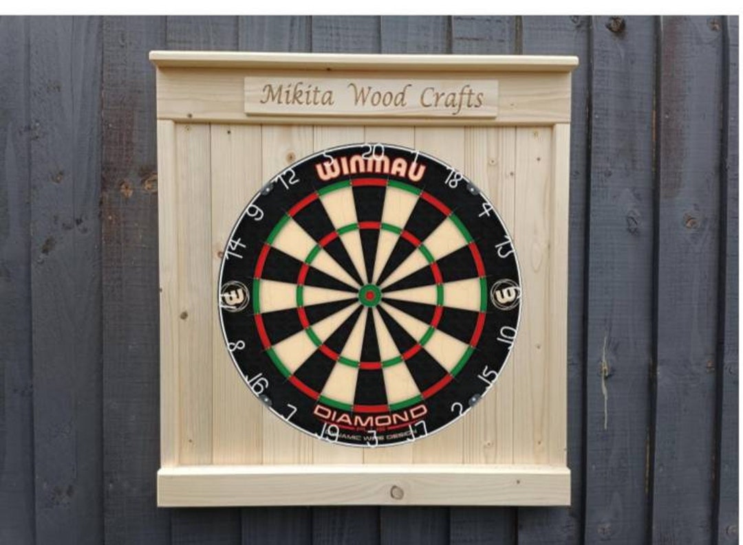PERSONALISED Wooden Dartboard Surround, Rustic Dartboard Surround