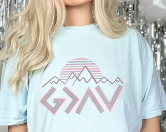 God Is Greater Than the Highs and Lows Christian Shirt: Inspirational Tee, Trendy Faith T-Shirt Gift Jesus Loves You Comfort Colors® for Her