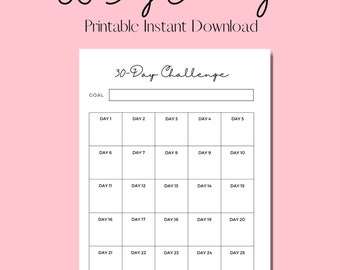 Printable 30 Day Habit Challenge, 30 Day Habit Tracker Printable, Printable Habit Tracker, Healthy Habit Tracker Printable