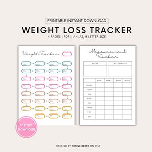 Track Your Weight Loss Journey Printable Weight Loss Tracker Journal Planner for Healthy Men and Women, Fitness Motivation to Print Out image 1