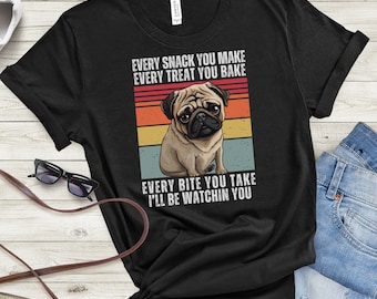 Camiseta divertida para padres de Pug, regalos para Pug, mamá Pug, perro Pug, camiseta de Pug, remera de Pug, remera linda de Pug, remera de Pug, papá Pug, remera divertida para perro