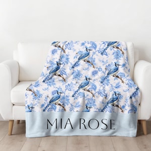 Blue Jay Swaddle Set, Bird Baby Blanket, Bluejay Baby Blanket ...