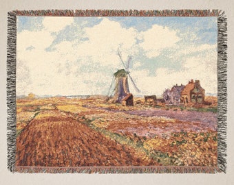 Woven Throw Blanket Monet, Aesthetic Woven Tapestry Blanket, Monet Inspired Home Decor, Perfect Gift for Artists, Cozy Aesthetic Home Decor