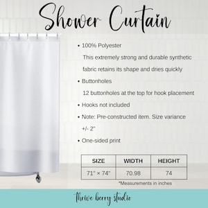 a shower curtain is shown with measurements