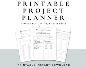 Ultimate Business Planner Printable Bundle, Work Planner Pages, Meeting Notes, Productivity Tracker, Goal Setting Printable Work Planner PDF