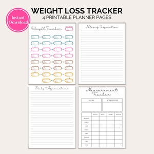 Track Your Weight Loss Journey Printable Weight Loss Tracker Journal Planner for Healthy Men and Women, Fitness Motivation to Print Out image 5