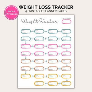 Track Your Weight Loss Journey Printable Weight Loss Tracker Journal Planner for Healthy Men and Women, Fitness Motivation to Print Out image 4