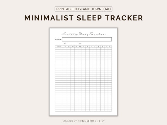 Sleep Tracker Printable - Wellness Printables