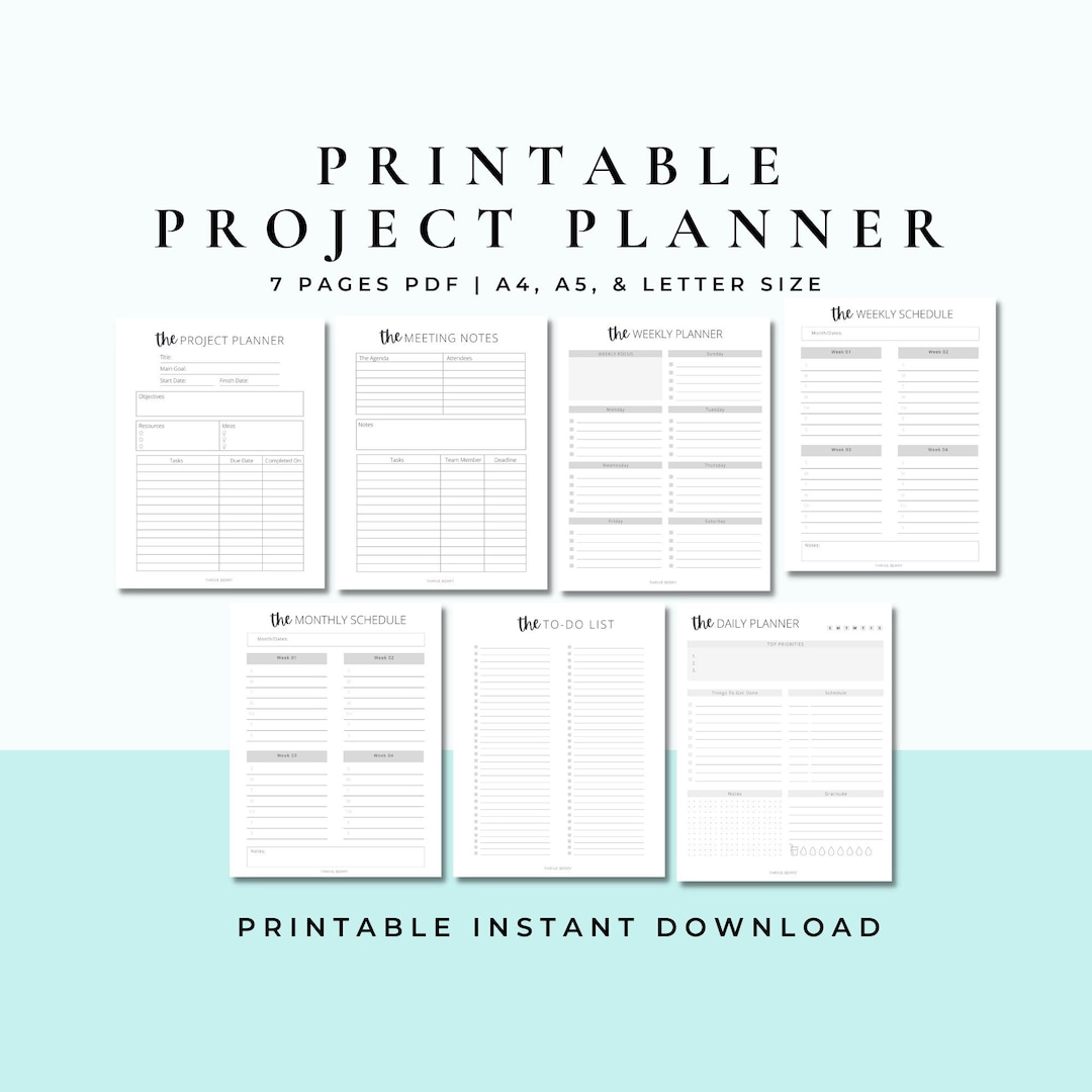 Project Chapter Planner Supercharge Your Project Planning With Our Printable Project Planner ...