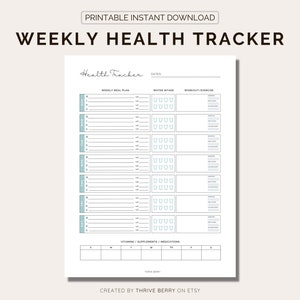 Self Care Made Easy: Printable Planner for Mental Health, Meal Planning & Fitness PDF Worksheets, Self Love Log for Health and Wellness image 2