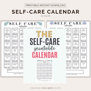 Stay Mindful & Organized with our Printable Self Care Planner Calendar, Self Care Kit for Wellness image 2