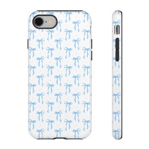 Coquette Blue Bow Phone Case, Aesthetic Cute iPhone Cover, Trendy Blue Bows, Gift for Her, Aesthetic Cute iPhone Case, Trendy Phone Case image 5
