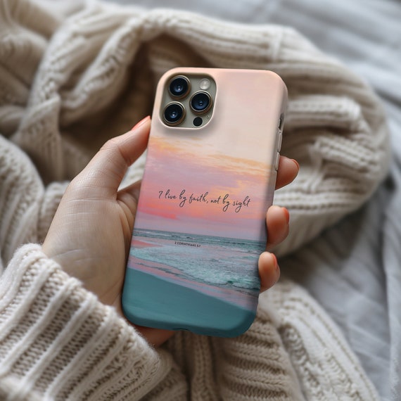 I Live by Faith Phone Case, 2 Corinthians 5:7, Christian Phone Case, Faith Phone Case, Christian Phone Cover, Religious Phone Case, Gift Her