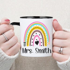 Personalized Teacher Mug, Personalised Teacher Mug, Rainbow Gifts, Teacher Mug Personalized, Best Teacher Gift, Teacher Thank You Gifts