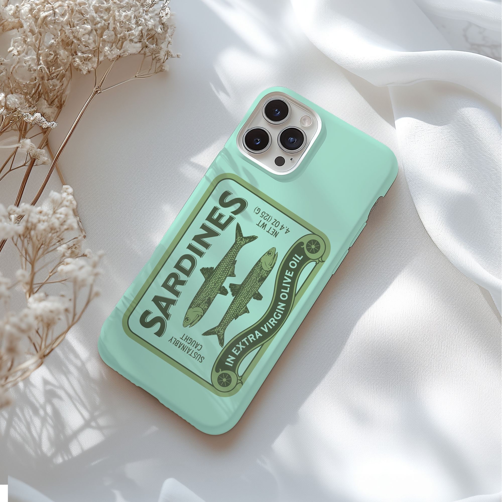 Sardine Phone Case, Fish Phone Case, Sardine iPhone Case, Gift for Him