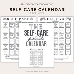 Printable Self Care Planner, Self Care Kit for Women Self Care Journal Page Self Care PDF Instant Digital Download Self Care Calendar Bundle image 3