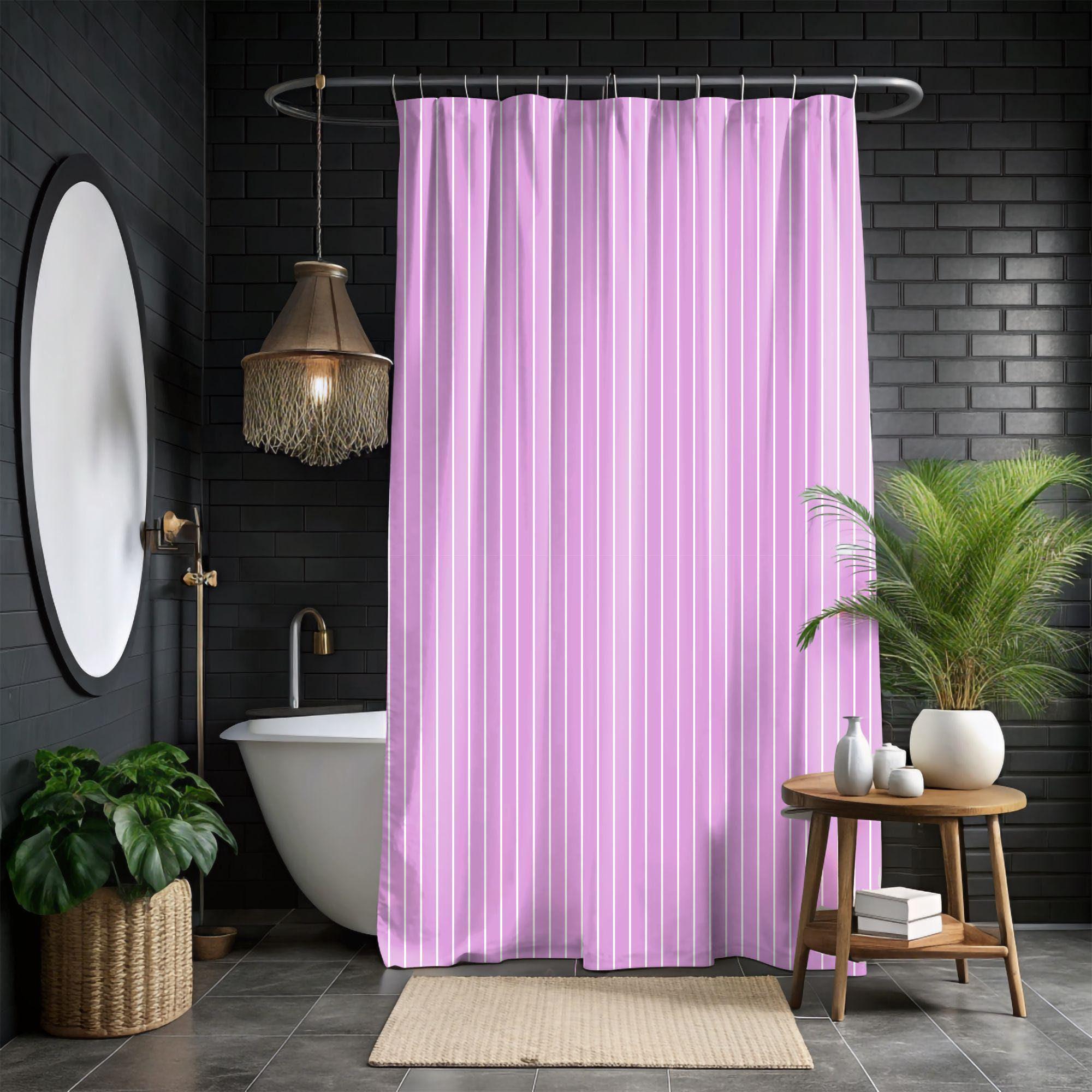Preppy Shower Curtain, Purple Shower Curtain, Girls Room Decor, Preppy Bathroom Decor, Cute Shower Curtain, Striped Shower Curtain Gift