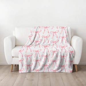 pink coquette bow blanket baby girls shower gift