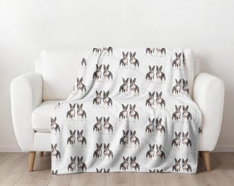 Boston Terrier Blanket, Soft Plush Throw, Perfect for Pet Lovers, Ideal for New Puppy Present, Perfect for Dog Moms, Great Baby Shower Gift