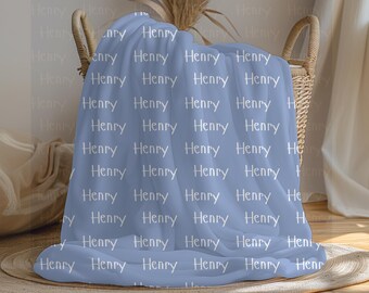Personalized Name Blanket for Your Son, Custom Baby Blanket Great Gift for Birthday Soft and Cozy Customizable Blanket Perfect Gift for Boys