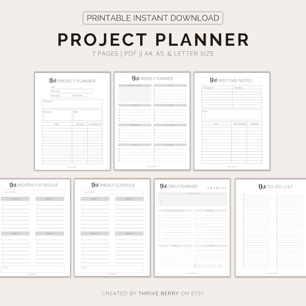 Printable Planner - Etsy