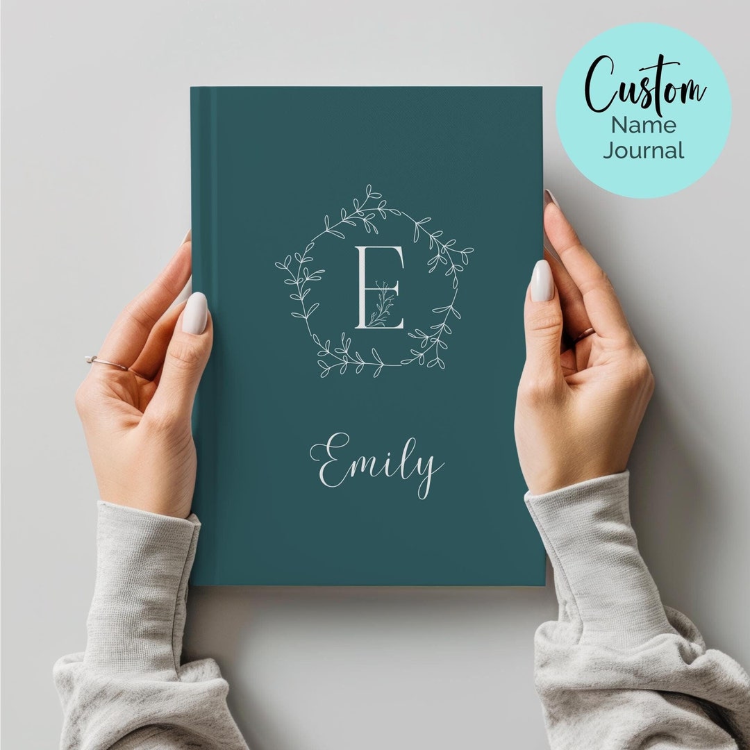 Personalized Green Floral Journal, Custom Monogrammed Notebook, Perfect ...
