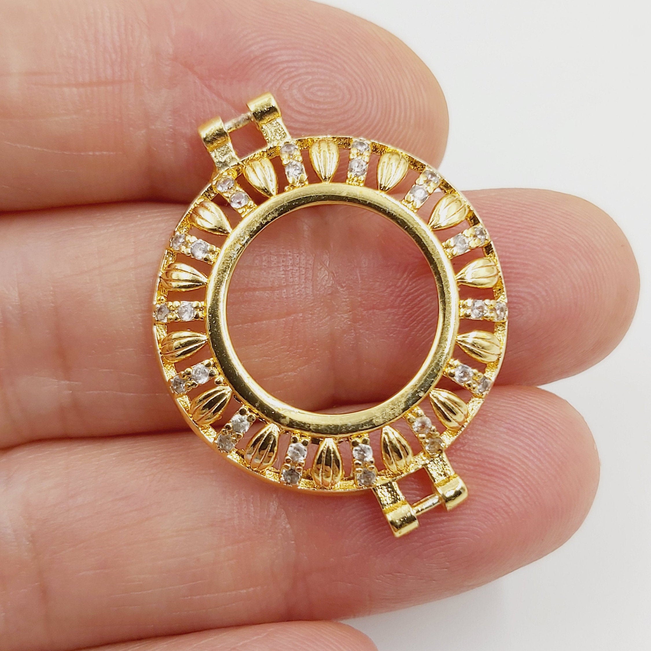 Sterling gold bezels for coins. Fits Small Cent and Other | Etsy