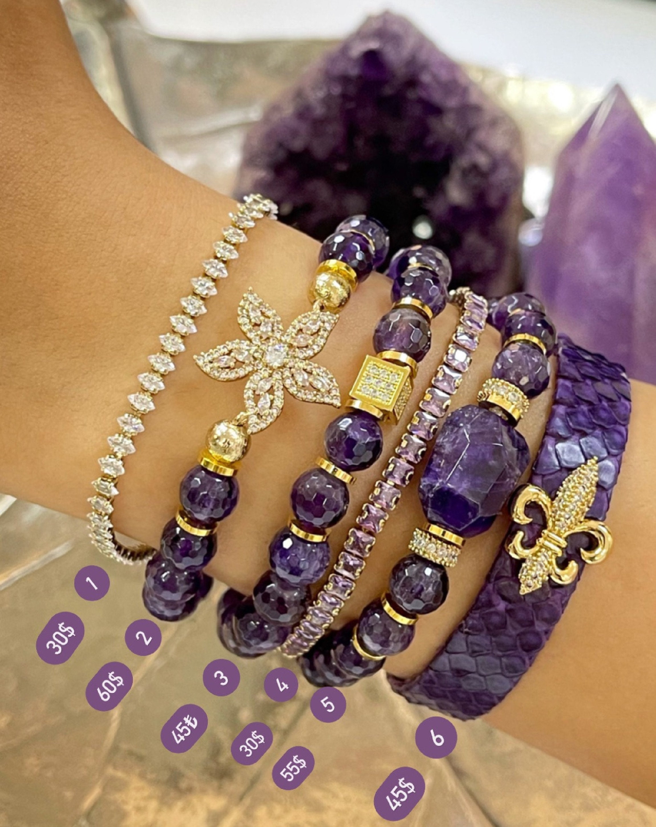 Amethyst Friendship Bracelet for Women, CALMING & HEALING Wish Bracelet to  Wear, Gifts Under 10 Dollars, Purple Bracelets for Girls 