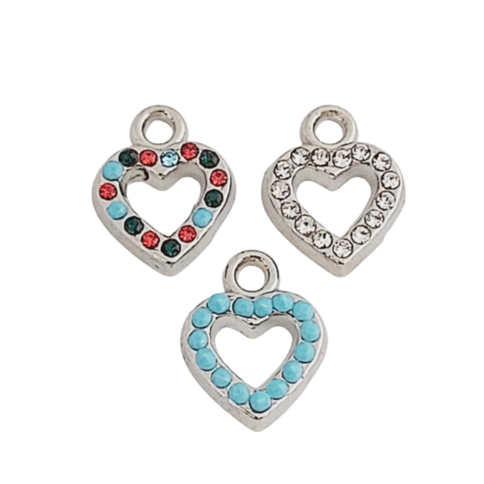 Heart charm necklace piece jewelery making material decorated Etsy