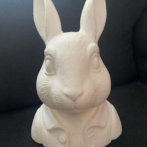 Easter Rabbit 3d printed face, bunny 3d printed model, bunny wreath attachment, peter rabbit head