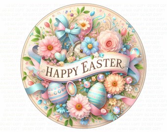 Happy Easter wreath sign, easter wreath sign, cute easter sign, wreath sign uk, easter sign, happy easter sign, easter wreath plaque