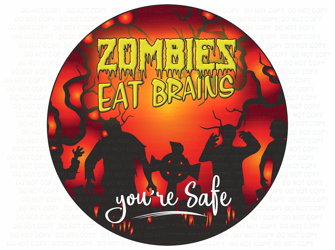 Zombies Eat Brains Halloween Wreath Sign, Halloween Welcome Sign ...