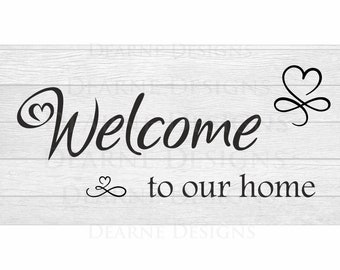 Welcome To Our Home wreath sign door sign UK