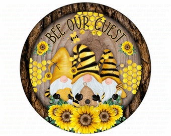 Bee Our Guest wreath sign door sign, be our guest wreath sign, bee theme sign, bee style wreath sign