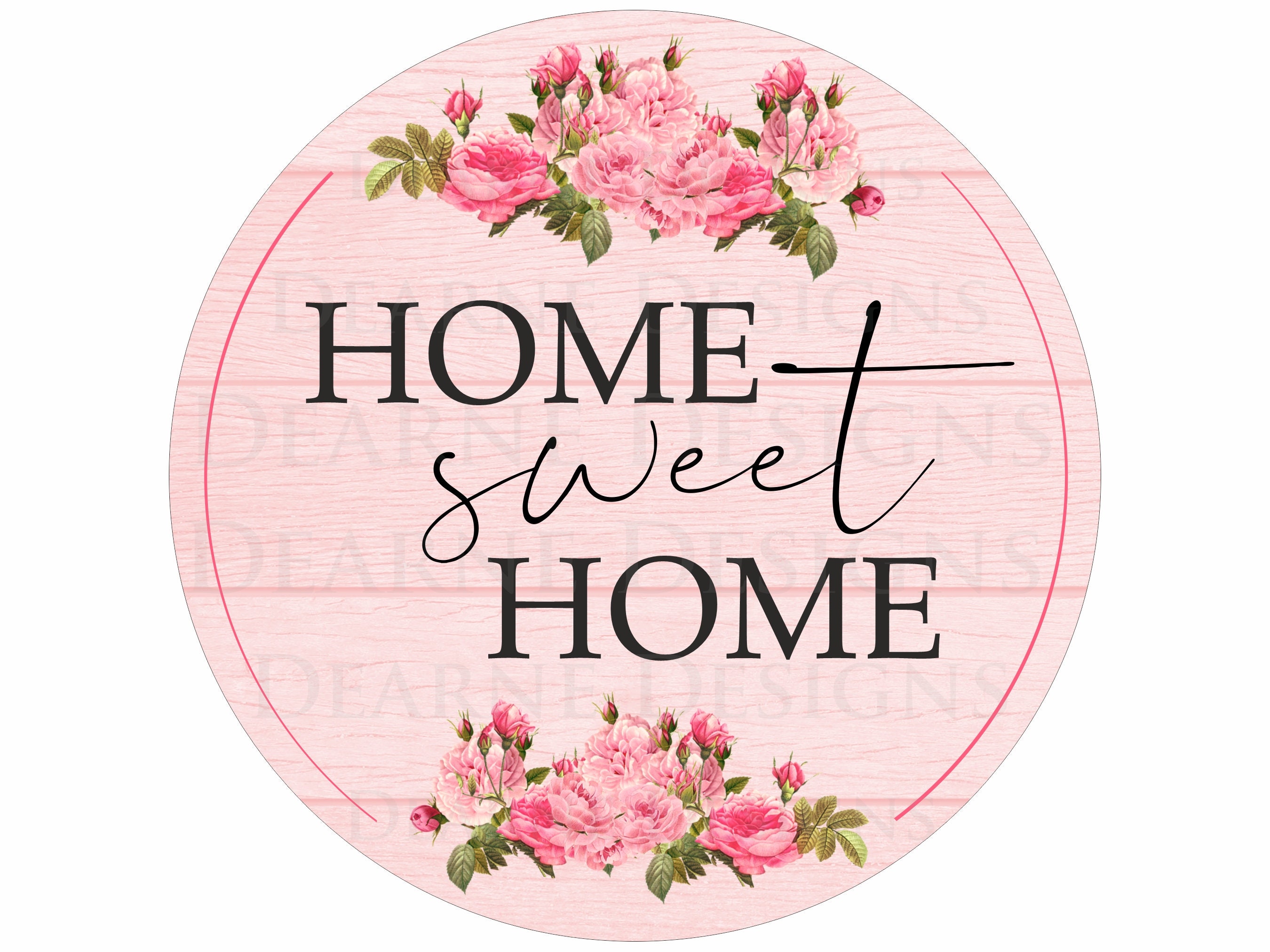 Home Sweet Home wreath sign pink home sweet home door sign Etsy