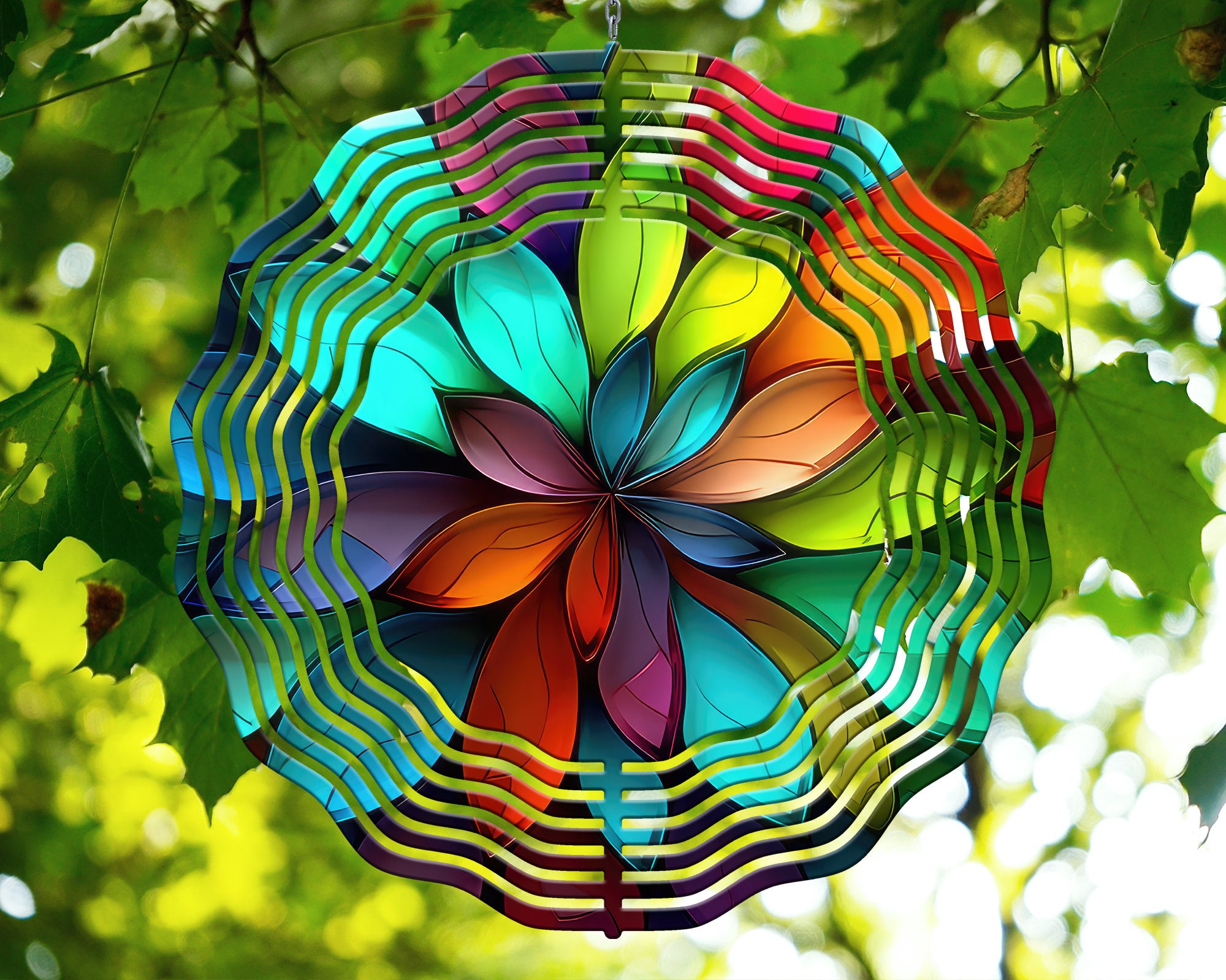 Sublimations-Windspinner Aus Aluminium – 4-teiliges Set Mit Blumenmuster, 20,3 Cm, Für Garten Und Innenbereich
